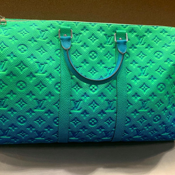Louis Vuitton Virgil Abloh Keepall 50 Taurillon Leather Illusion Green/Blue - Picture 2 of 4